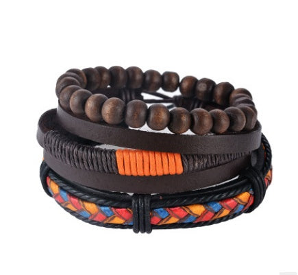Vintage Leather Wrap Bracelet – Adjustable Punk Style for Men & Women