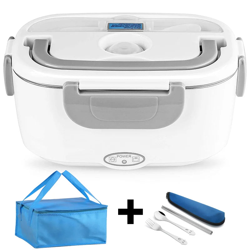 Portable Electric Heated Lunch Box – Stainless Steel Food Warmer (12V/24V/110V/220V)