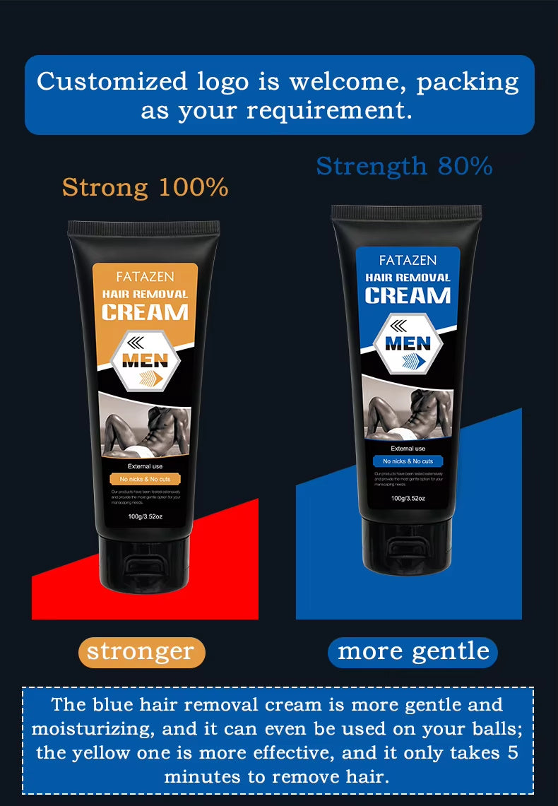 Natural Hair Removal Cream for Men – Smooth & Gentle Depilatory (100g)