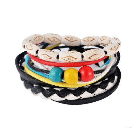 Vintage Leather Wrap Bracelet – Adjustable Punk Style for Men & Women