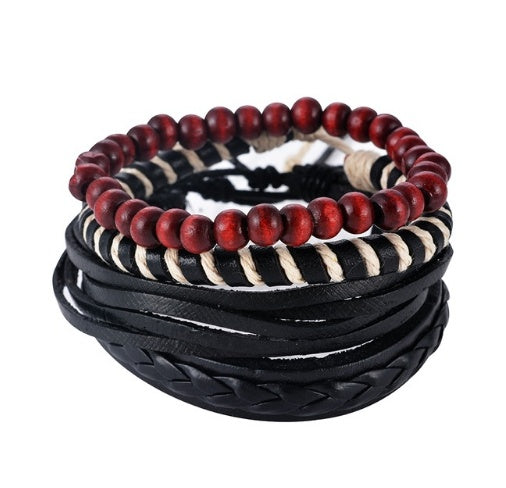 Vintage Leather Wrap Bracelet – Adjustable Punk Style for Men & Women