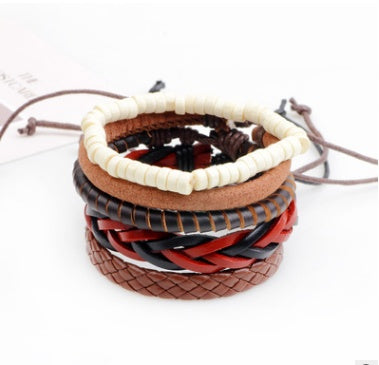 Vintage Leather Wrap Bracelet – Adjustable Punk Style for Men & Women