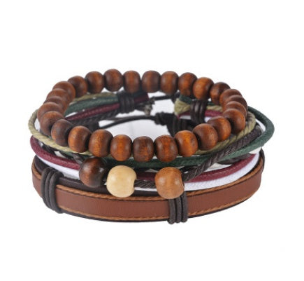Vintage Leather Wrap Bracelet – Adjustable Punk Style for Men & Women