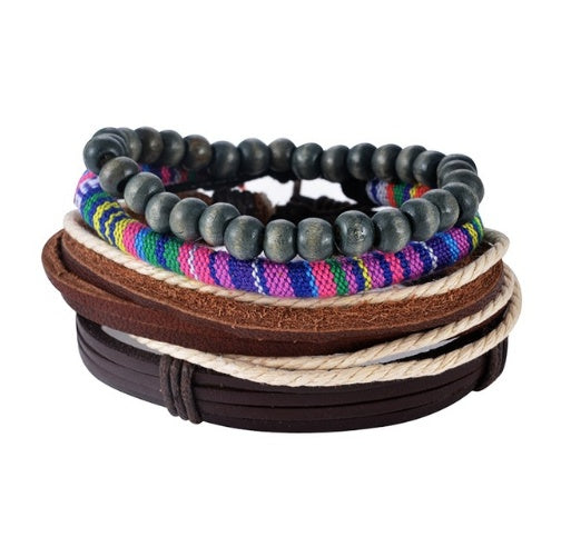 Vintage Leather Wrap Bracelet – Adjustable Punk Style for Men & Women