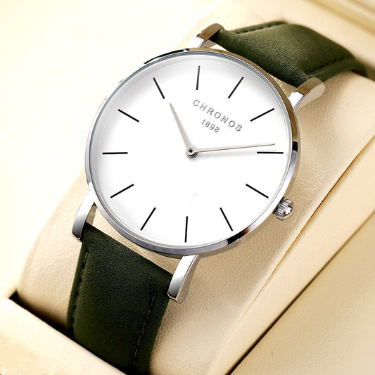 Men’s Ultra-Slim Waterproof Wristwatch – Casual Classic with Leather Strap