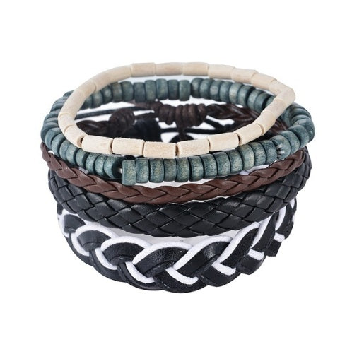 Vintage Leather Wrap Bracelet – Adjustable Punk Style for Men & Women