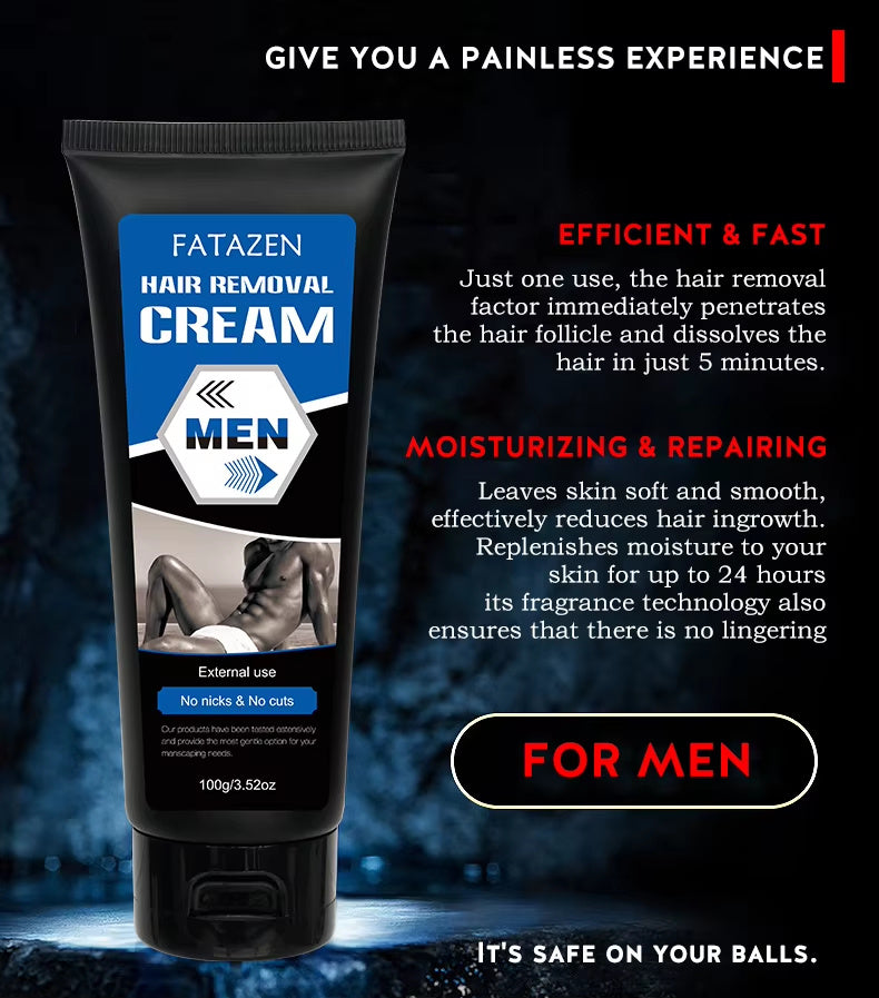 Natural Hair Removal Cream for Men – Smooth & Gentle Depilatory (100g)