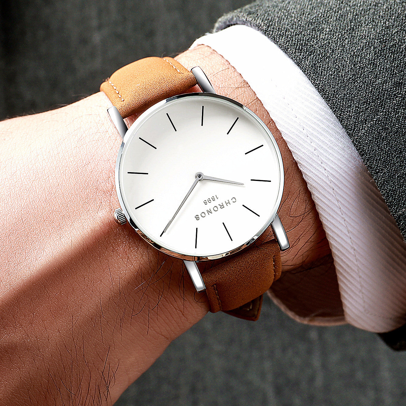 Men’s Ultra-Slim Waterproof Wristwatch – Casual Classic with Leather Strap