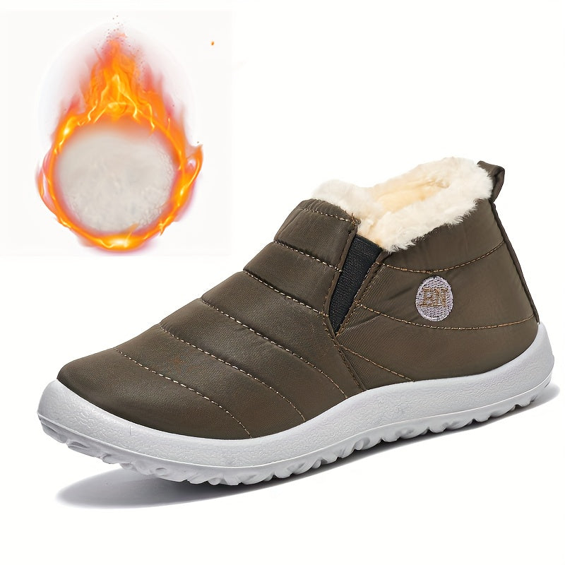 Women’s Cozy Snow Boots – Flat Heel, Short Plush Ankle Style