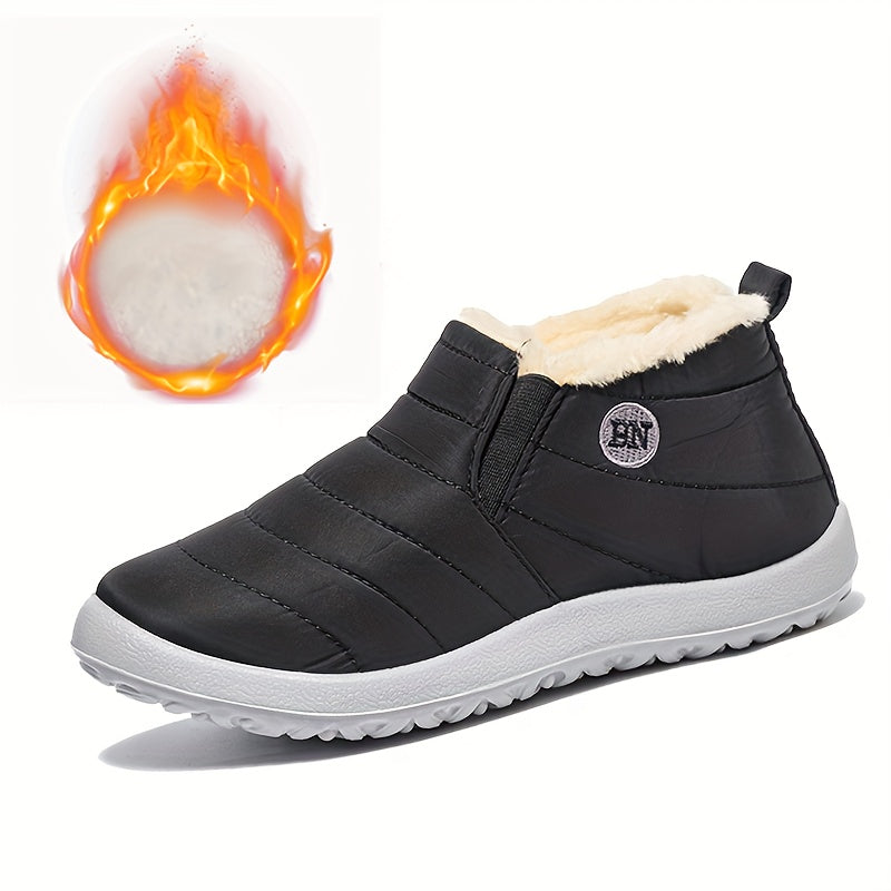 Women’s Cozy Snow Boots – Flat Heel, Short Plush Ankle Style