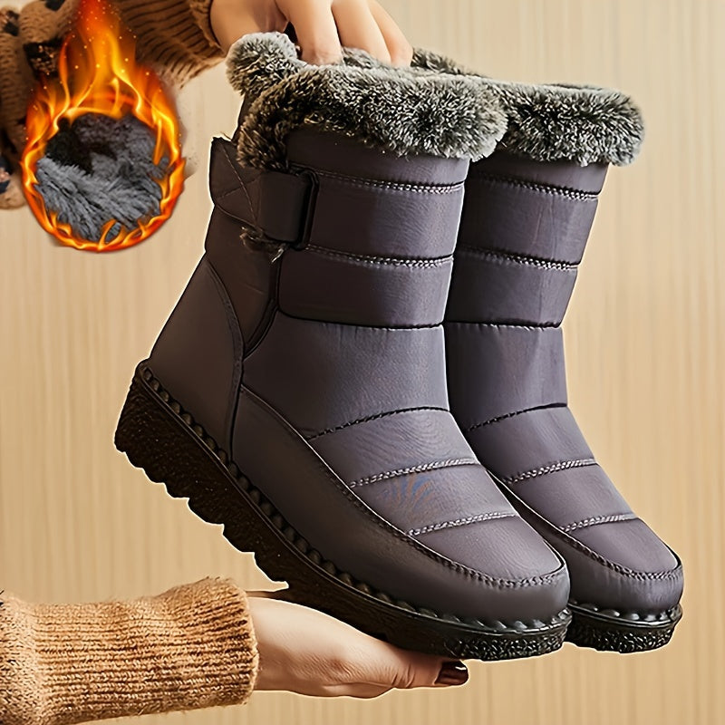 Winter Plush Ankle Snow Boots – Warm, Waterproof & Anti-Slip
