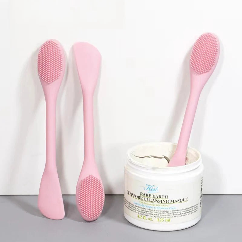 Double-Headed Silicone Facial Cleansing & Mask Applicator Brush