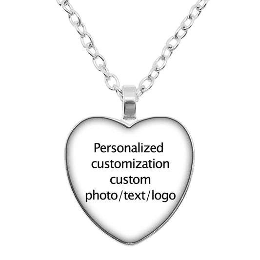 "Custom Heart Pendant Necklace – Personalized Photo Glass Jewelry Gift"