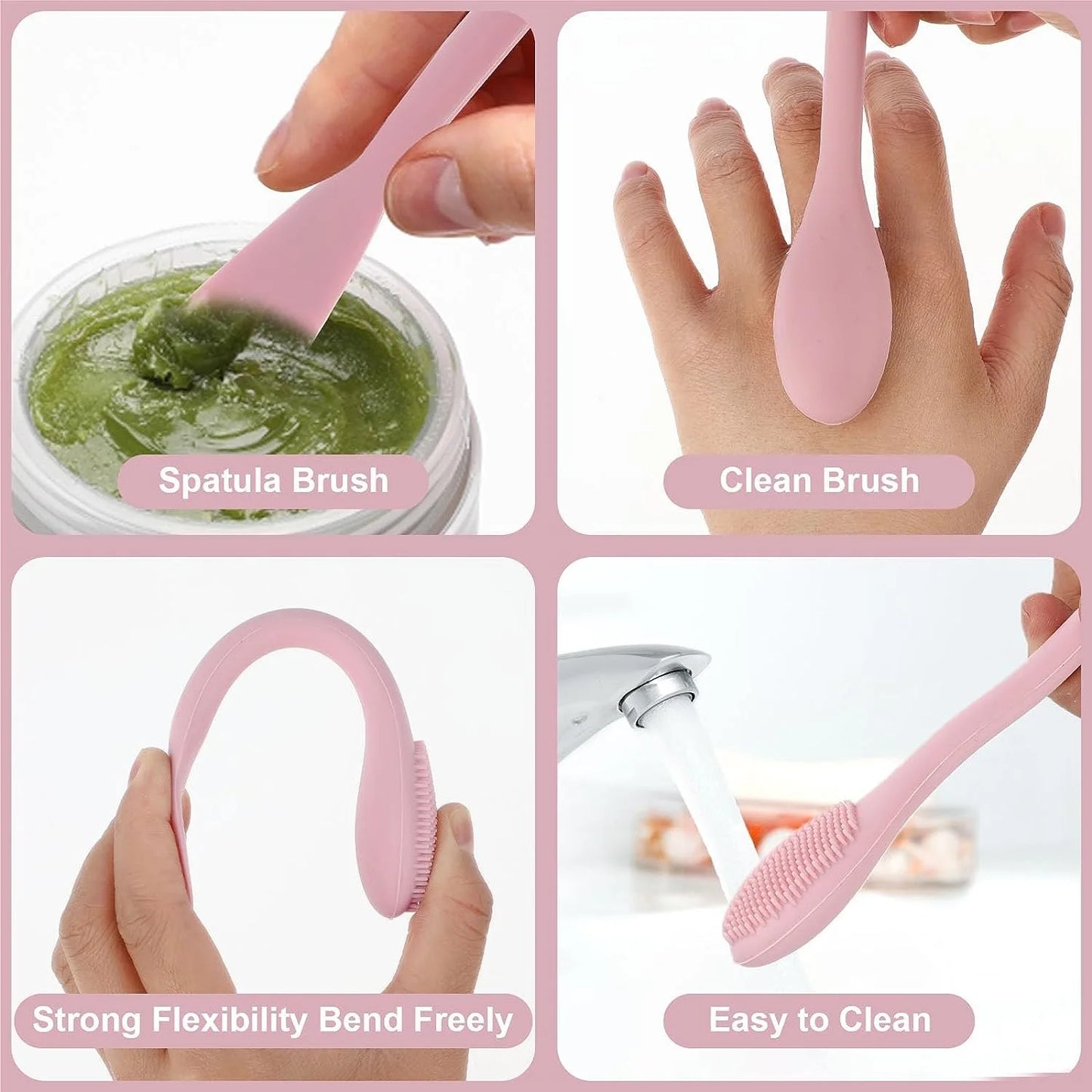 Double-Headed Silicone Facial Cleansing & Mask Applicator Brush