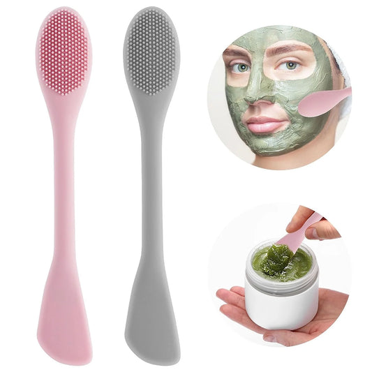 Double-Headed Silicone Facial Cleansing & Mask Applicator Brush