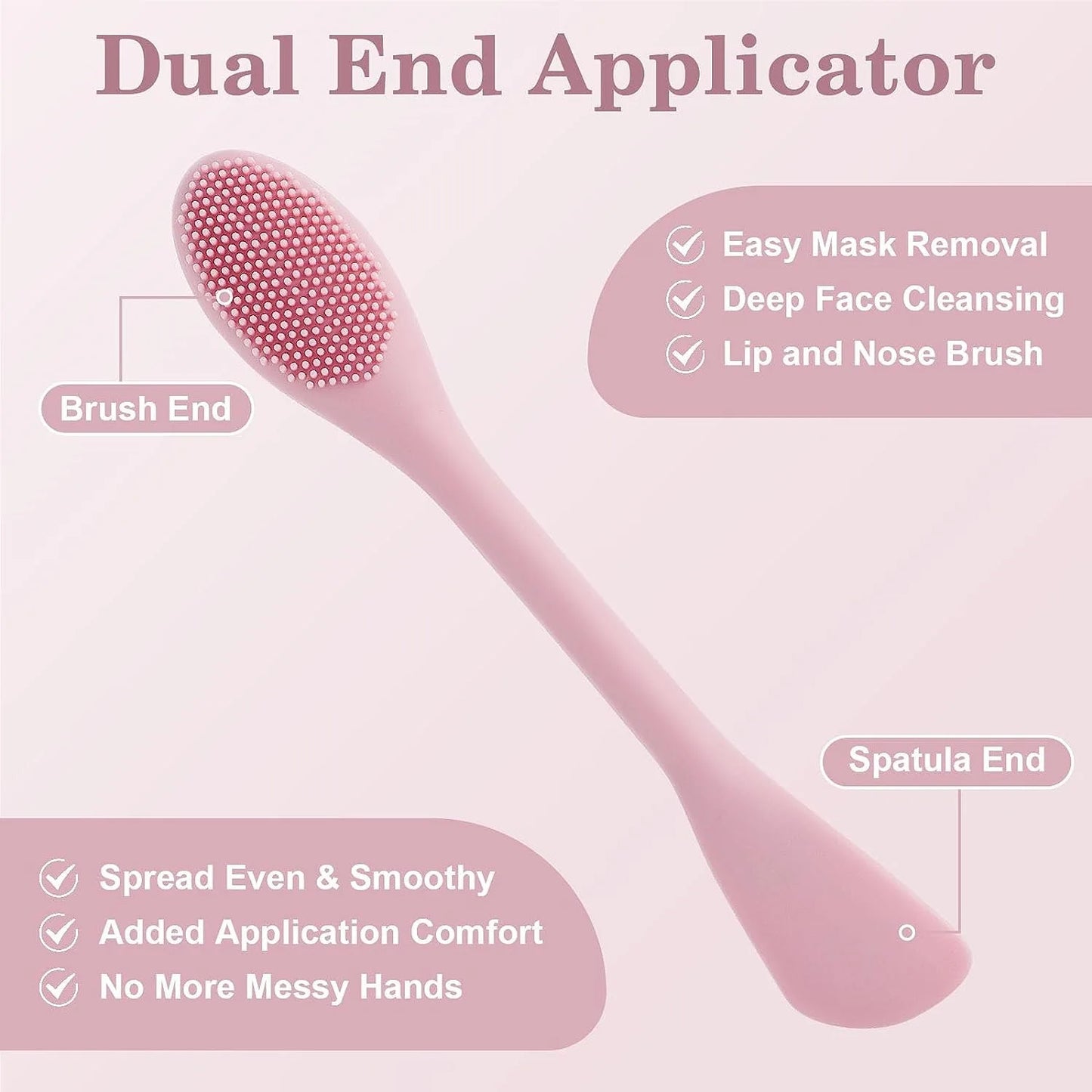 Double-Headed Silicone Facial Cleansing & Mask Applicator Brush