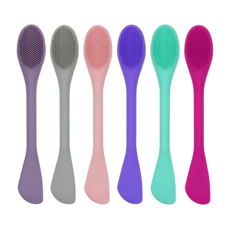 Double-Headed Silicone Facial Cleansing & Mask Applicator Brush