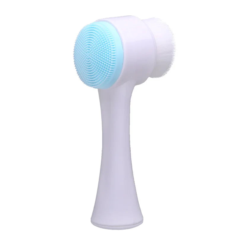 3D Double-Sided Silicone Facial Cleansing Brush – Manual Exfoliating Face Wash Tool