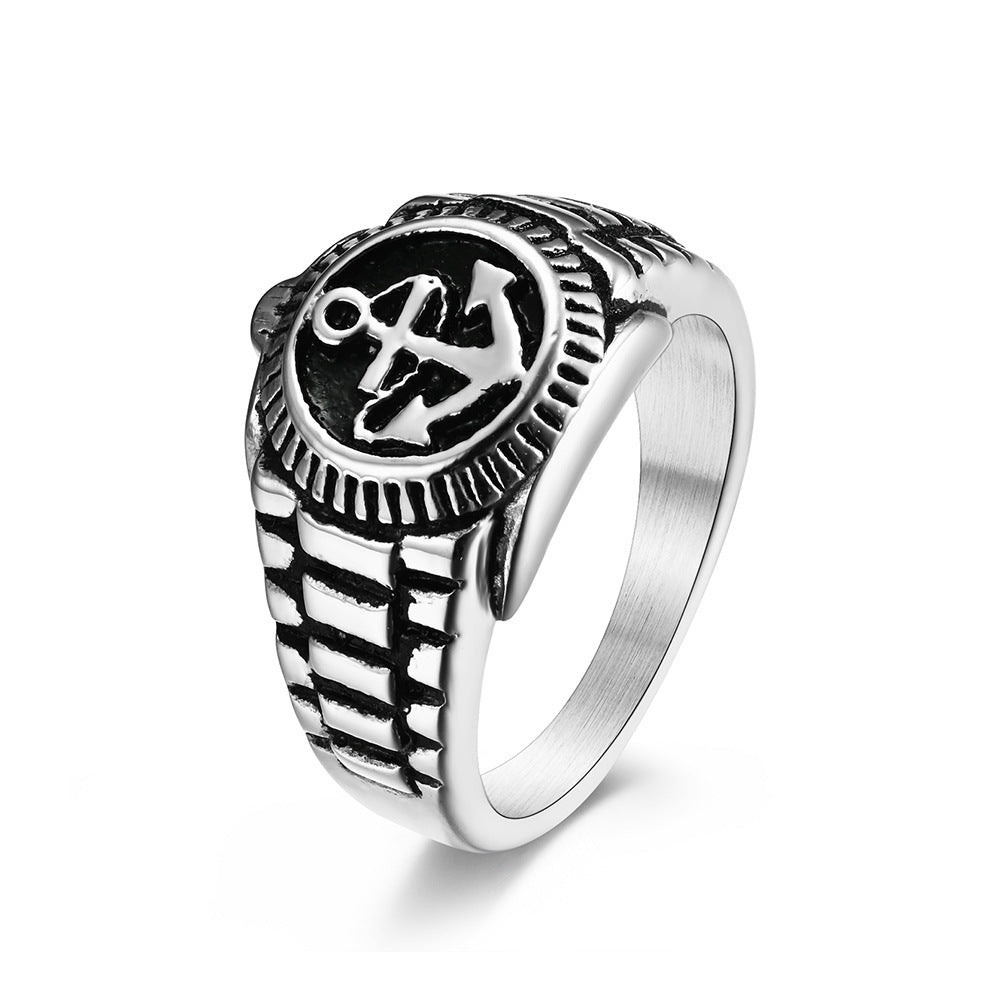 Vintage 18K Gold-Plated Stainless Steel Ring – Old-School Oil Drip Design for Men & Women