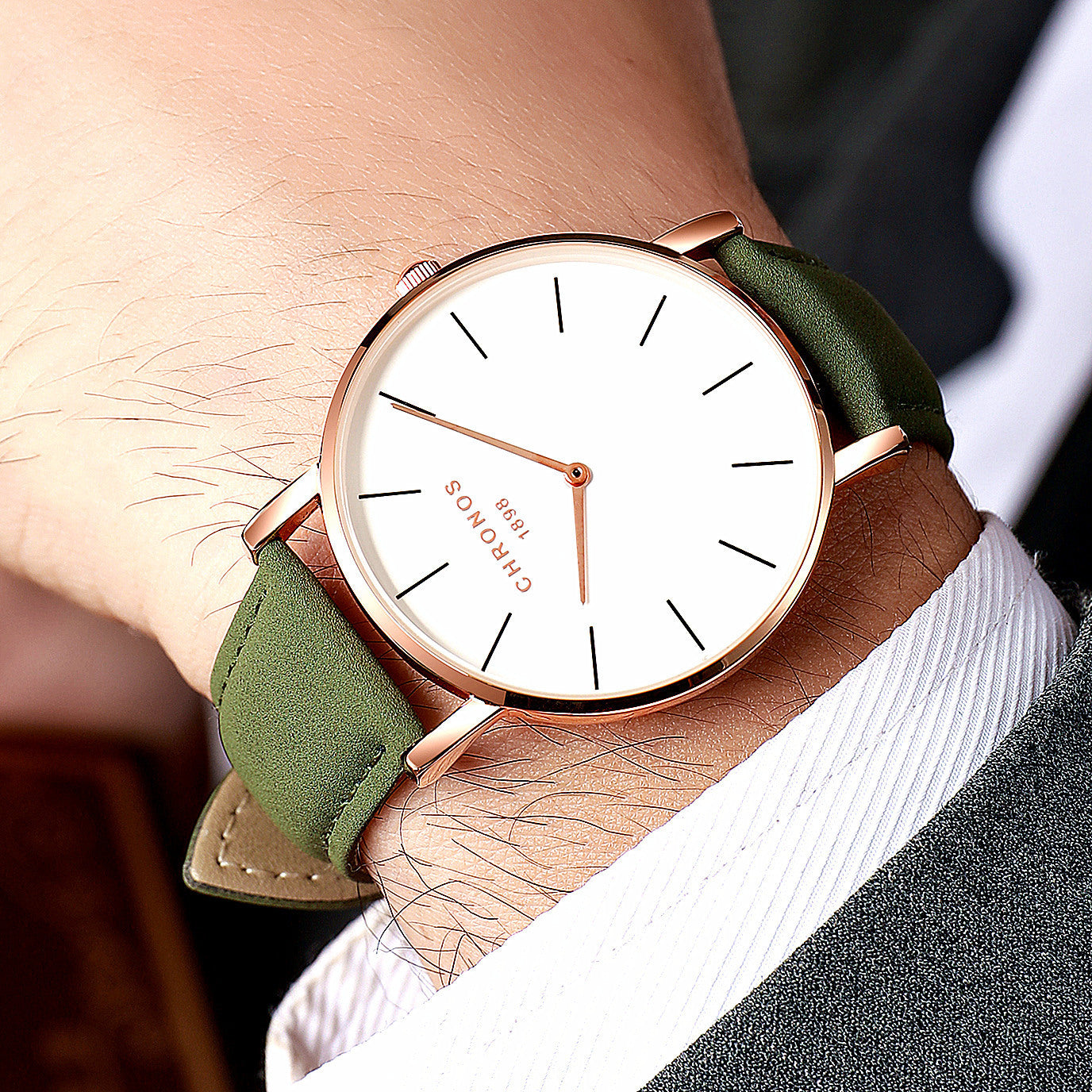 Men’s Ultra-Slim Waterproof Wristwatch – Casual Classic with Leather Strap