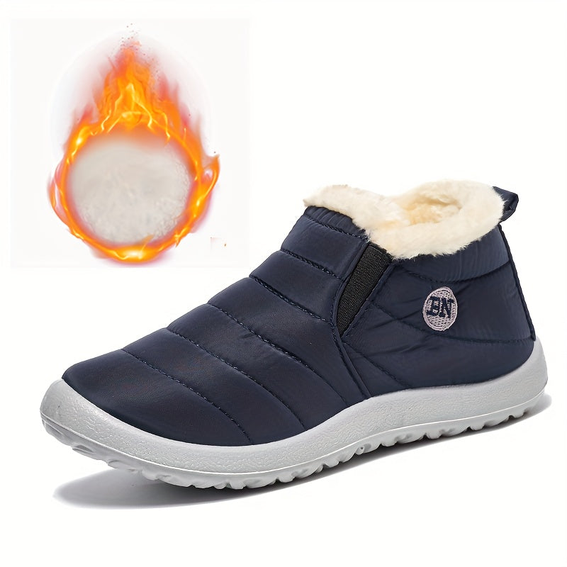 Women’s Cozy Snow Boots – Flat Heel, Short Plush Ankle Style